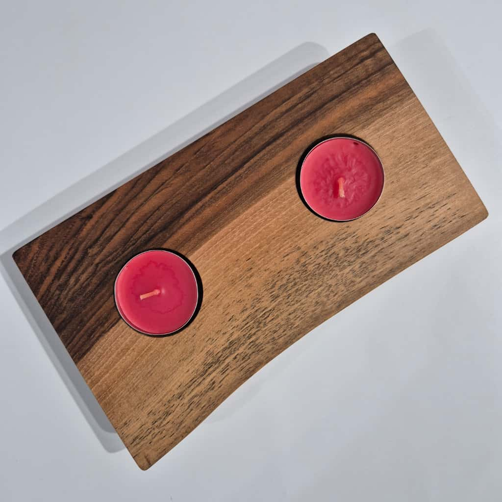 Suport dublu pentru lumânări din lemn masiv – handmade [1]