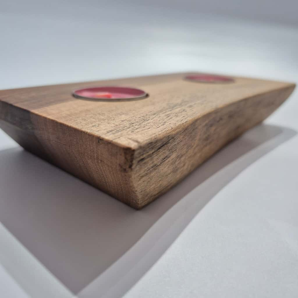 Suport dublu pentru lumânări din lemn masiv – handmade [2]