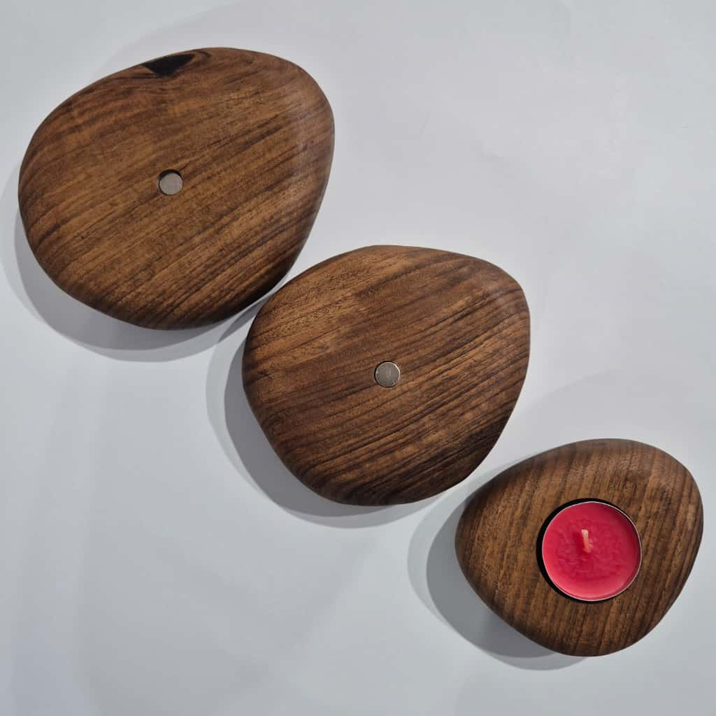 Suport modular pentru lumânări din lemn masiv – set magnetic handmade [2]