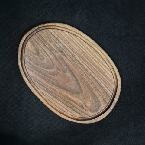 TOCATOARE SI PLATOURI - platou-oval-servire-lemn-nuc-canelura-escu-woodwork