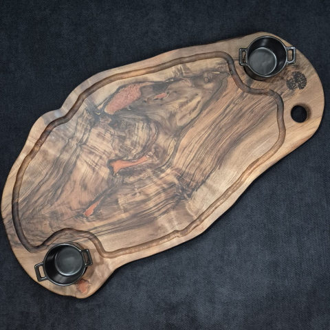 TOCATOARE SI PLATOURI - platou-servire-lemn-nuc-canelura-model-unic-escu-woodwork