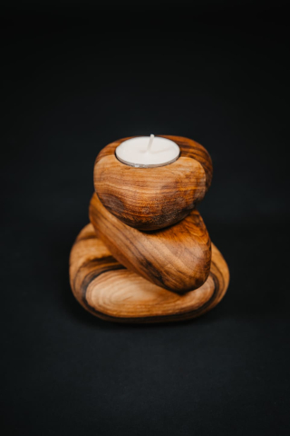 SUPORTURI - Suport modular pentru lumânări din lemn masiv – set magnetic handmade