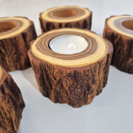 Suport din salcâm pentru lumânare – handmade [3]