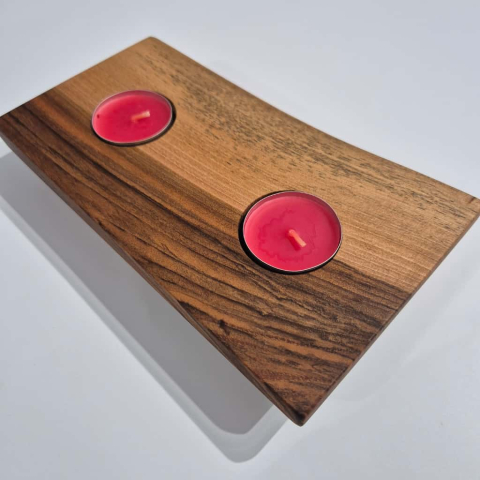 Suport dublu pentru lumânări din lemn masiv – handmade [4]