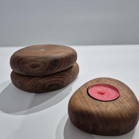 Suport modular pentru lumânări din lemn masiv – set magnetic handmade [2]