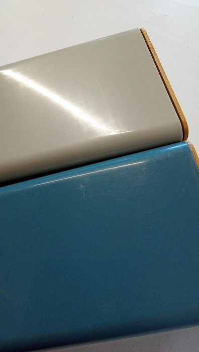 2 x Recipiente de depozitare alimente cu capace din bambus COM-FOUR, gri deschis si albastru [3]