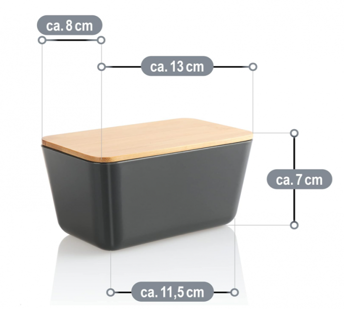 2 x Recipiente de depozitare alimente cu capace din bambus COM-FOUR, gri deschis si albastru [8]