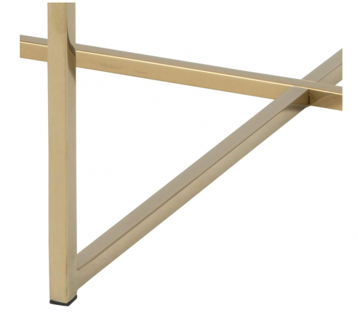 AC Design Furniture Masuta de cafea rotunda , 80 x 80 x 45 cm, aspect marmura alb/auriu, sticla/metal [4]