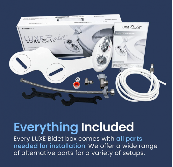 Accesoriu bideu pentru scaun toaleta LUXE Bidet, duză dublă [3]