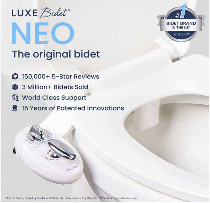 Accesoriu bideu pentru scaun toaleta LUXE Bidet, duză dublă [2]