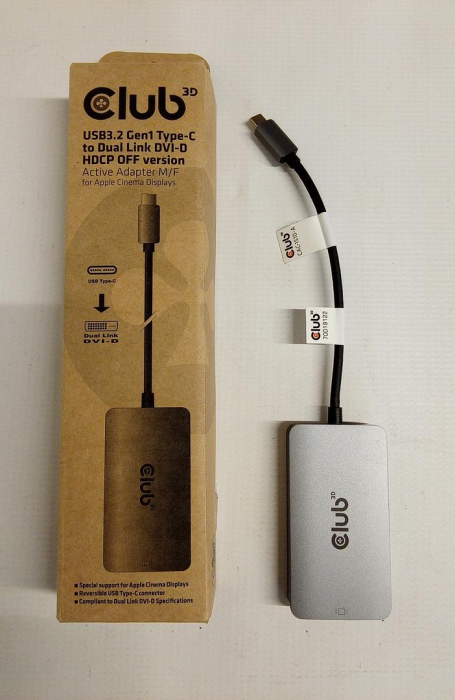 Adaptor activ Club 3D CAC-1510-A Gen1 Type-C la Dual Link DVI-D HDCP, Adaptor activ S/B pentru Apple Cinema Displays [2]