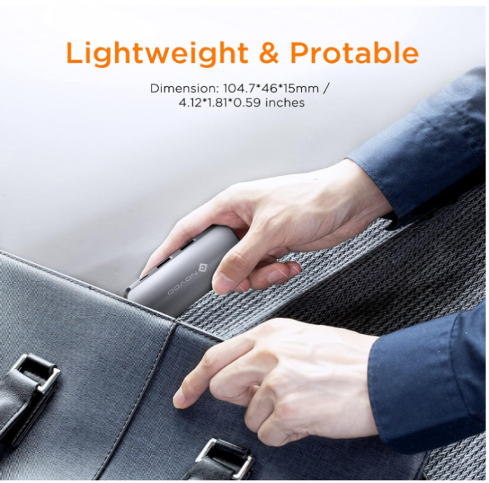 Adaptor Hub USB-C, NOVOO 7 în 1 la HDMI 4K, Ethernet RJ45, 4 porturi USB, tip C 100W PD [7]