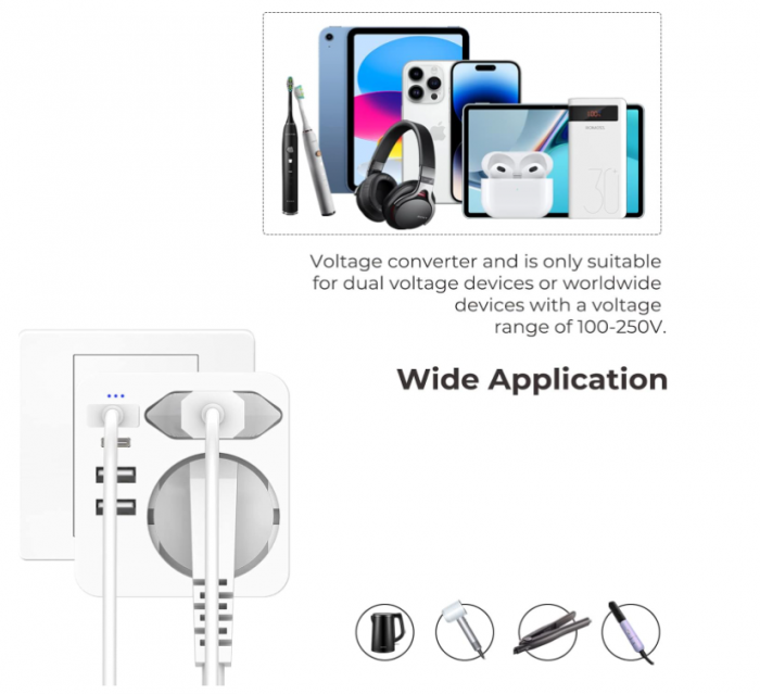 Adaptor SUA Hoppac, Adaptor 6 în 1, 3 USB, 1 USB-C [6]