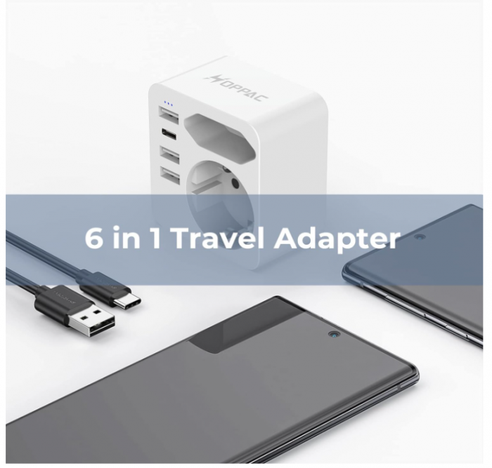 Adaptor UK Hoppac, Adaptor 6 în 1, 3 USB, 1 USB-C [9]
