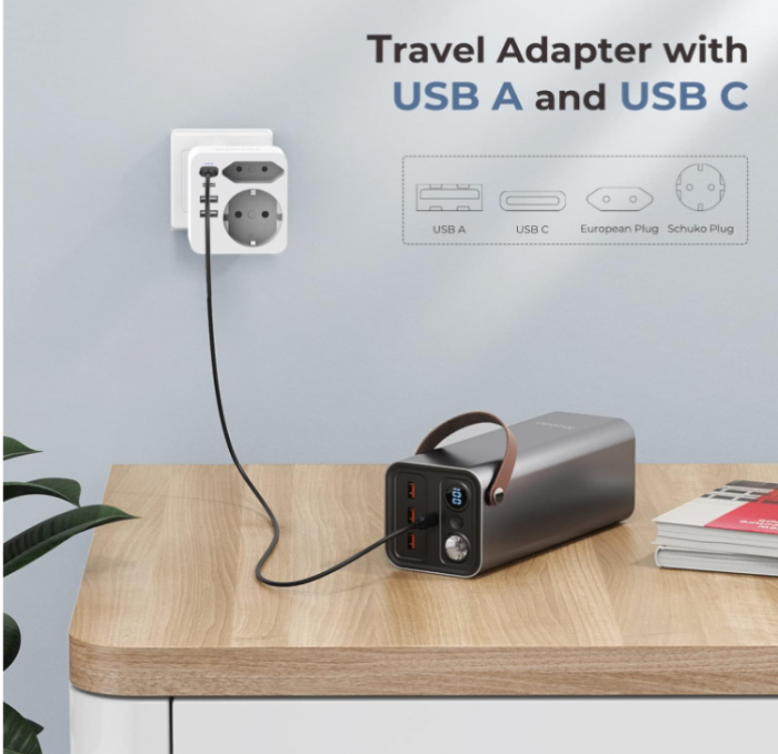 Adaptor UK Hoppac, Adaptor 6 în 1, 3 USB, 1 USB-C [7]