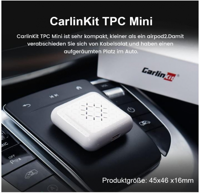 Adaptor USB wireless Apple Carplay Carlinkit 3.0 Mini pentru autoturisme, alb [5]