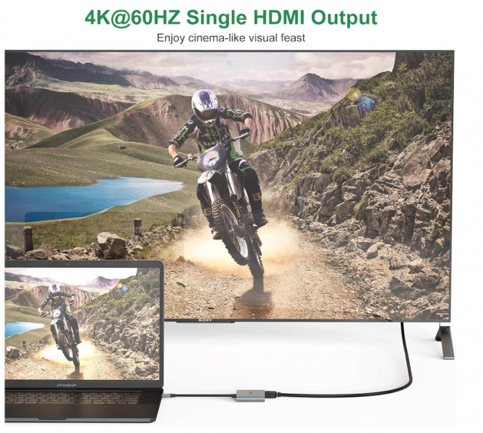 Adaptor USBC la HDMI 4K@60hz dublu KYYKA [7]