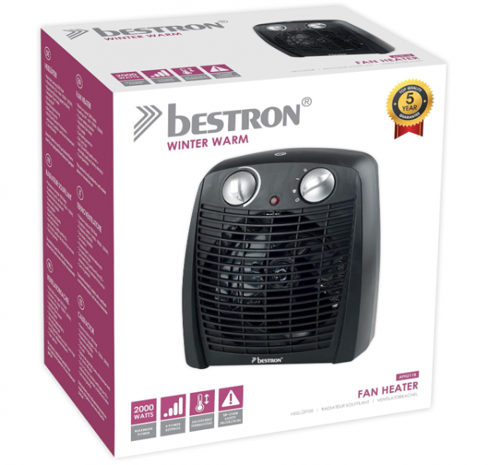 Aeroterma Bestron, Încălzitor cu ventilator, 20 m², 2000 w, negru [8]
