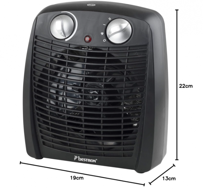 Aeroterma Bestron, Încălzitor cu ventilator, 20 m², 2000 w, negru [7]
