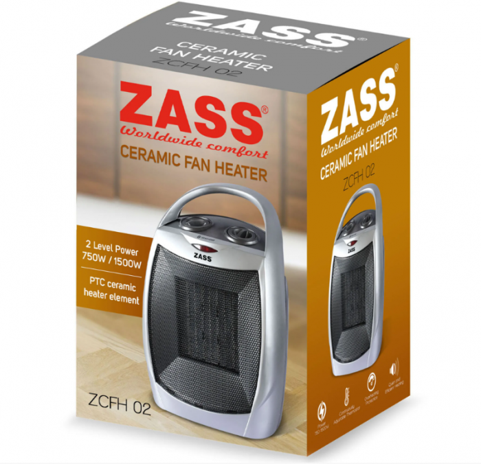 Aeroterma ceramica Zass ZCFH 02, putere 1500W, doua trepte de putere 750W/1500W, functie ventilatie [5]