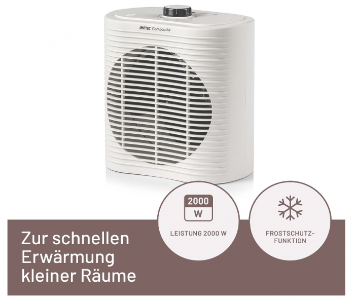 Aeroterma Imetec Compact Air 2000W, termoventilator mic si puternic [2]