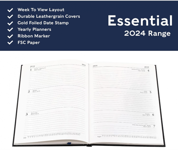 Agenda A5 Collins Debden Essential 2024, albastru [4]