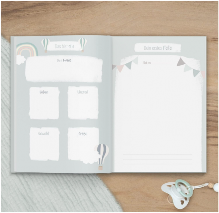 Album foto pentru bebeluși Mintkind, A5, limba germana [6]
