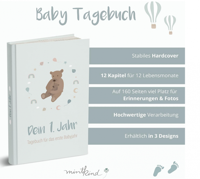 Album foto pentru bebeluși Mintkind, A5, limba germana [4]