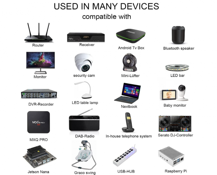 Alimentator universal in comutatie LEYF 12 V DC 3 A, AC 100-240 V 50 60 Hz, 100 cm (mufă 5,5 2,5 mm) [4]