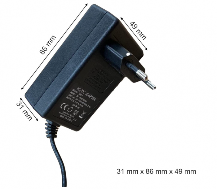 Alimentator universal in comutatie LEYF 12 V DC 3 A, AC 100-240 V 50 60 Hz, 100 cm (mufă 5,5 2,5 mm) [5]