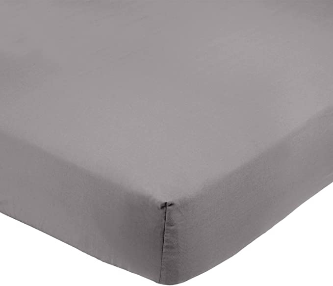 Amazon Basics - Cearşaf gri din microfibră (135 x 190 x 30cm) [5]