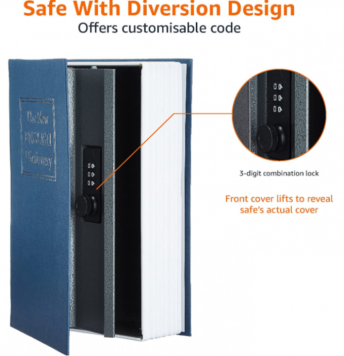 Amazon Basics Seif stil carte, Albastru [4]