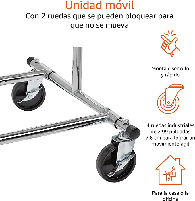 AMAZON BASICS Suport pentru haine cromat [2]