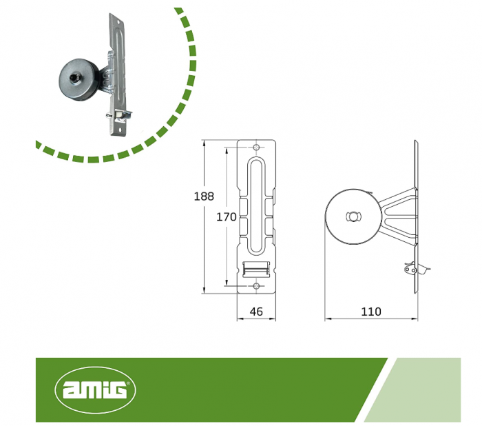 Amig Rolă din oțel, 4.6 x 18.8 x 11 cm, argintiu [4]