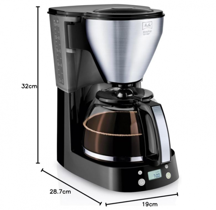 Aparat de cafea Melitta Easy Top Timer 1010-15, 1.25L, Negru [4]
