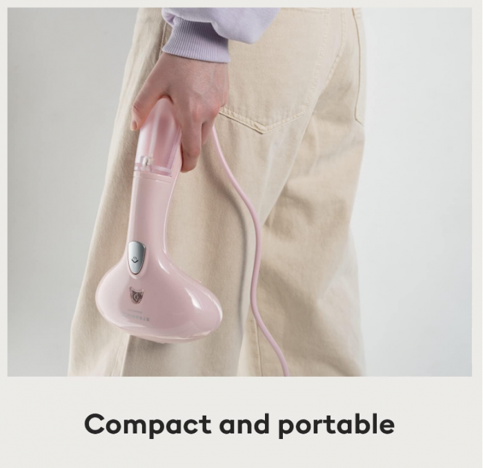 Aparat de calcat cu abur vertical portabil Steamery Cirrus 1, 1500 W, roz [4]