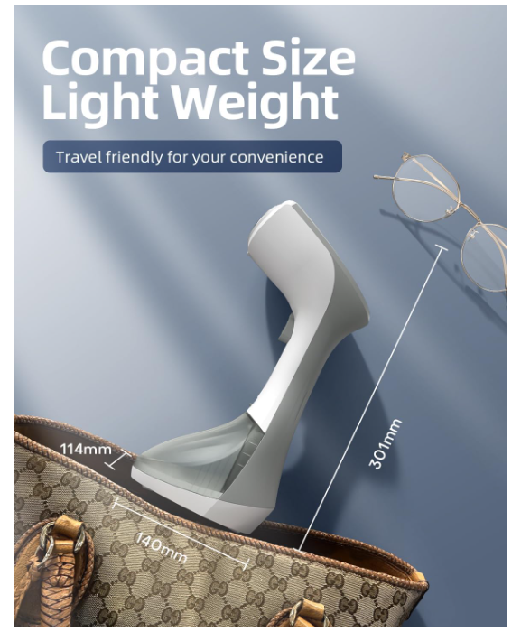 Aparat de calcat vertical CONOPU, 1300W, rezervor de apa 260ml, gri [4]