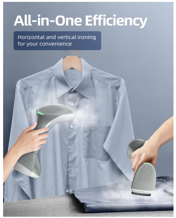 Aparat de calcat vertical CONOPU, 1300W, rezervor de apa 260ml, gri [6]