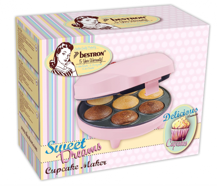 Aparat de facut briose/cupcake Bestron ACC217P, 700 W, roz [4]