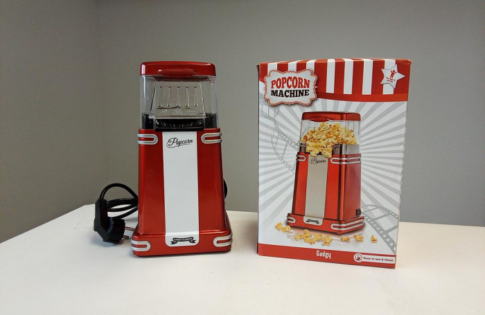 Aparat de facut popcorn cu aer cald Gadgy, fara ulei, retro, rosu [2]