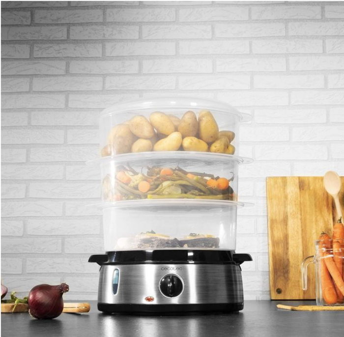 Aparat de gatit cu aburi Cecotec Vapovita 3000, inox, 800W [9]