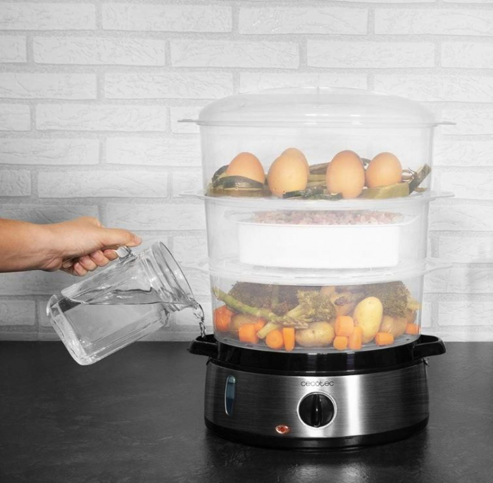 Aparat de gatit cu aburi Cecotec Vapovita 3000, inox, 800W [10]