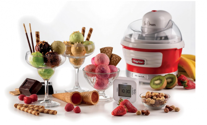 Aparat de inghetata, sorbet si iaurt inghetat Ariete Party Time 643, 1,5 L, 12 W, Rosie [11]