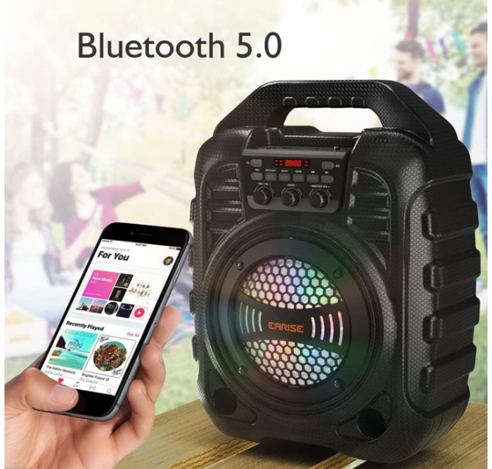 Aparat de karaoke EARISE T26 Pro cu 2 microfoane fără fir [4]