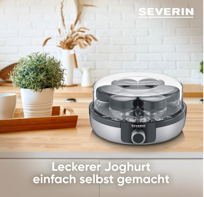 Aparat de preparat iaurt Severin JG 3521 cu afisaj digital LED, 7 borcane de 150 ml, fara BPA [4]