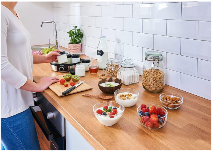 Aparat de preparat iaurt Severin JG 3521 cu afisaj digital LED, 7 borcane de 150 ml, fara BPA [12]