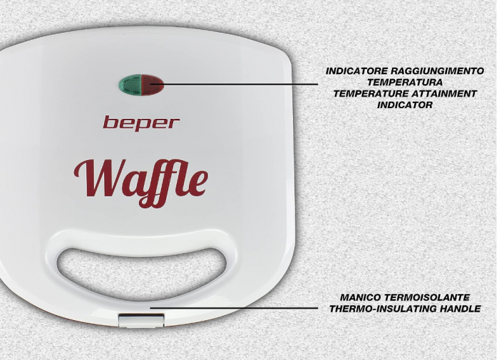 Aparat de vafe BEPER BT.602H cu plăci antiaderente, 780 W [5]