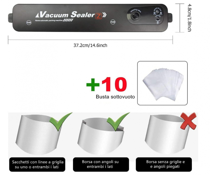 Aparat de vidat 2 în 1, sigilare automată Foodsaver, moduri de hrană uscată și umedă [7]