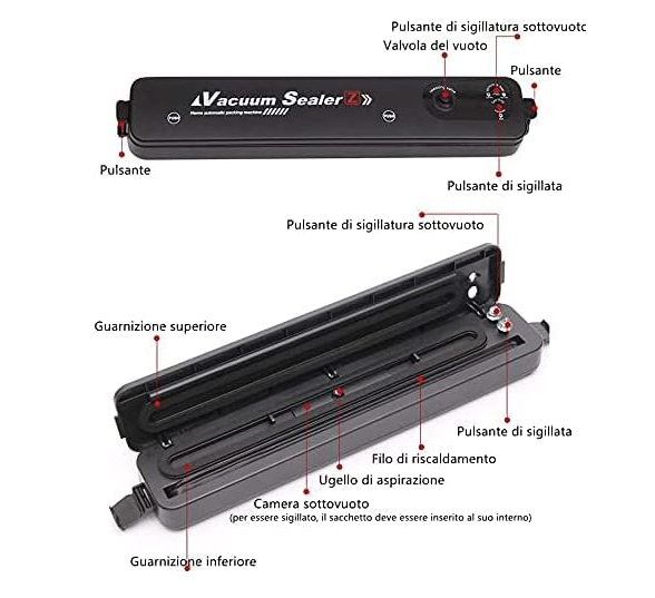 Aparat de vidat 2 în 1, sigilare automată Foodsaver, moduri de hrană uscată și umedă [4]