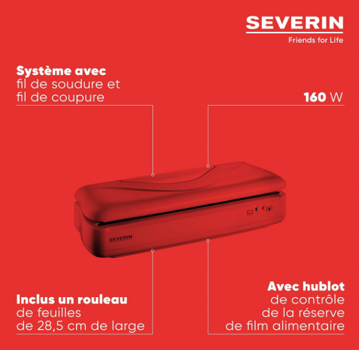 Aparat de vidat SEVERIN pentru alimente, alb, FS 3604 [4]